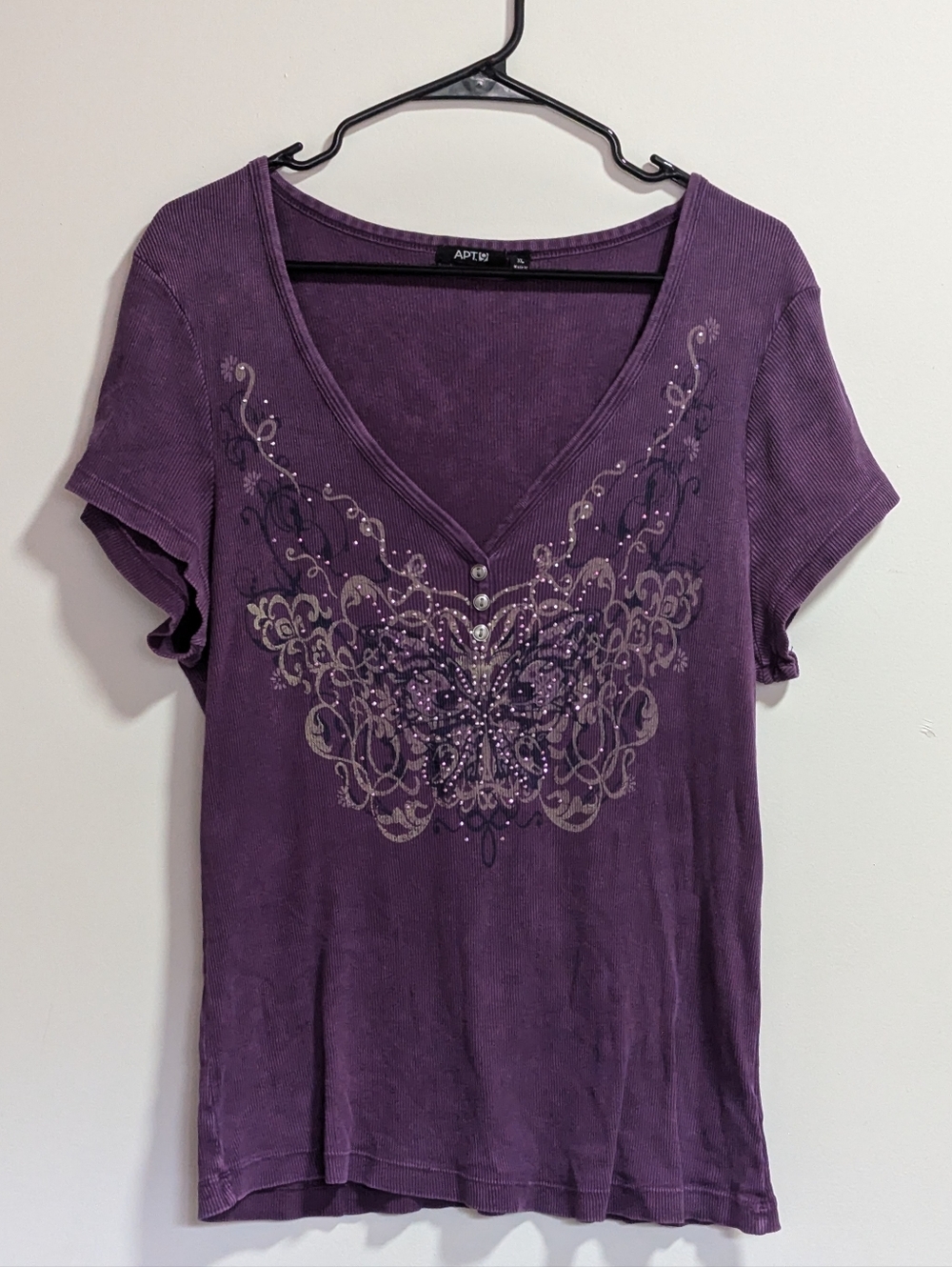 Purple Apt.9 Butterfly Shirt